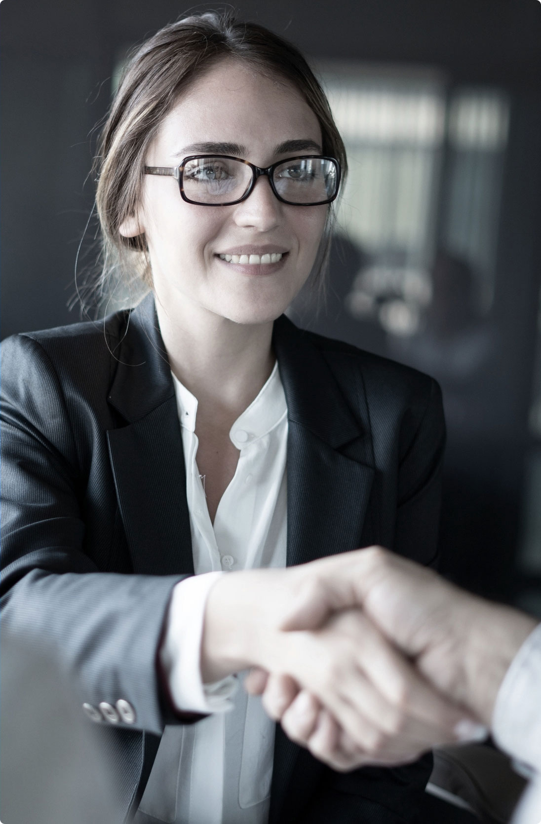Handshaking with lawyer